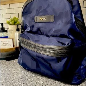 MK Michael Kors indigo camo backpack purse.